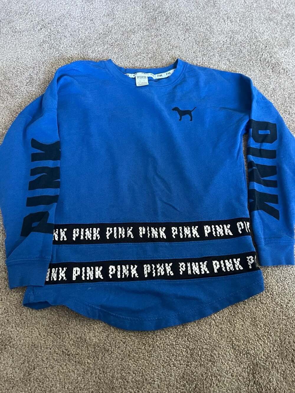 VS Pink Tunic S/P Spell Out Bottom Blue/black With Logo/ Mesh lounge cozy